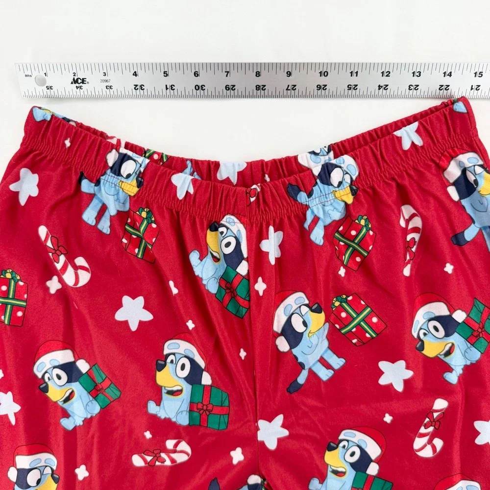 Bluey Women's L Christmas Pajama Set Red Santa Holiday 2 Piece PJs
